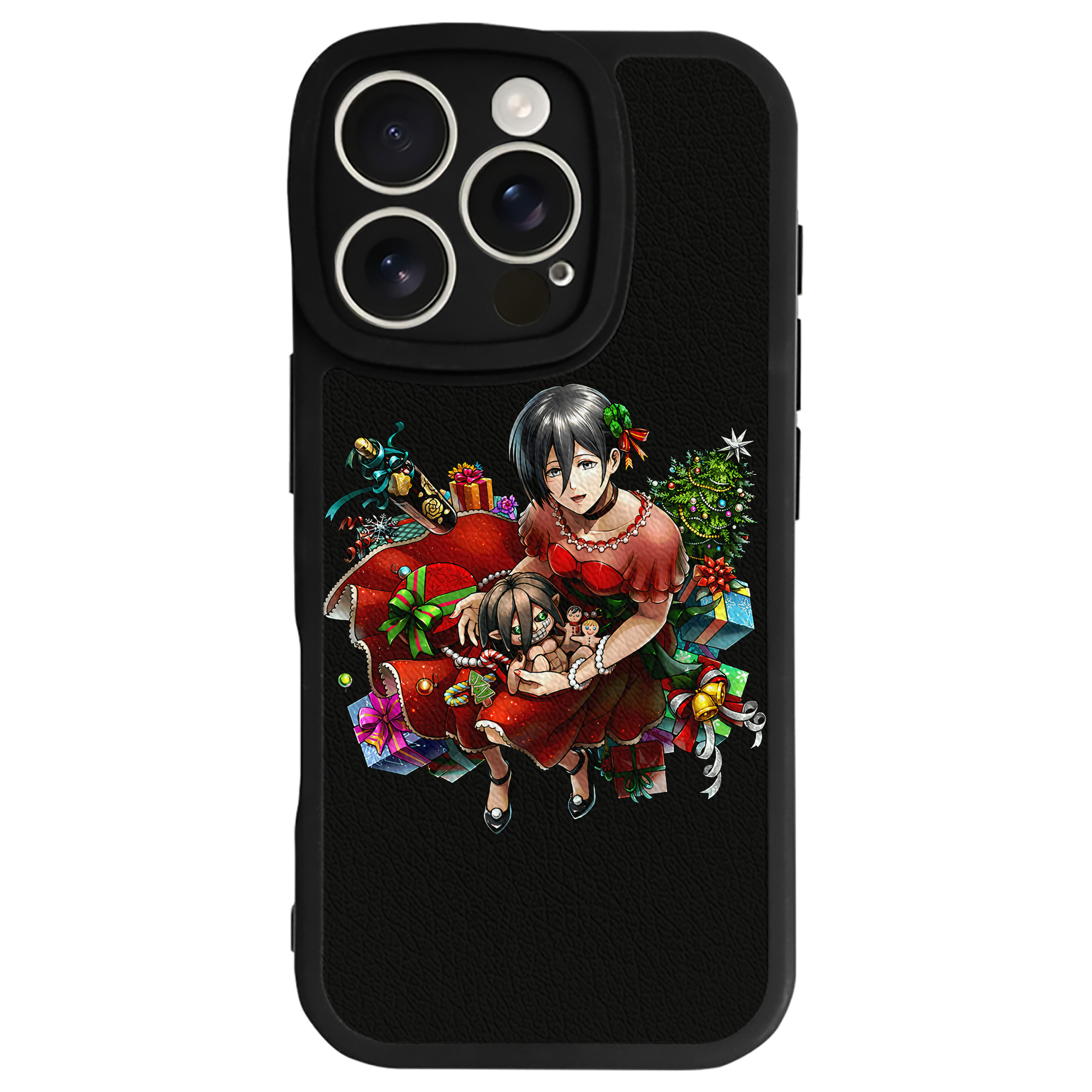 （画像用） 進撃の巨人 ミカサ·アッカーマン Attack on Titan Mikasa Ackerman 【iPhone 16シリーズ対応】シリコンスマホケース（レザー調） 材質：シリコン